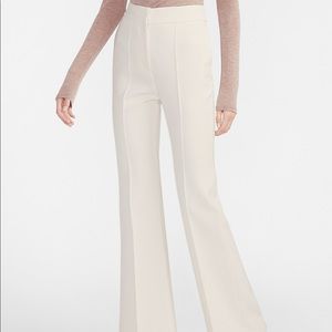 Express High Waisted White Flare Pants